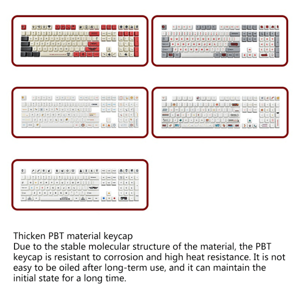 104 st/ set PBT Universal Keycaps 5-Side Dye Subbed för Key Cap Punk-teman för Cherry Mechanical Keyboard OEM-höjd Memphis R2