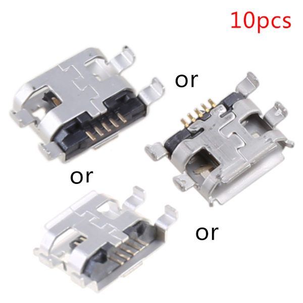 10 st Micro USB Typ B Honkontakt 5-polig 0,72 mm för Telefon Surfplatta