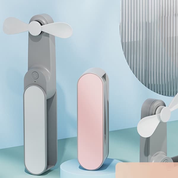 Bærbar USB Genopladelig Håndholdt Ventilator Sammenklappelig Lommeventilator Bordventilator White