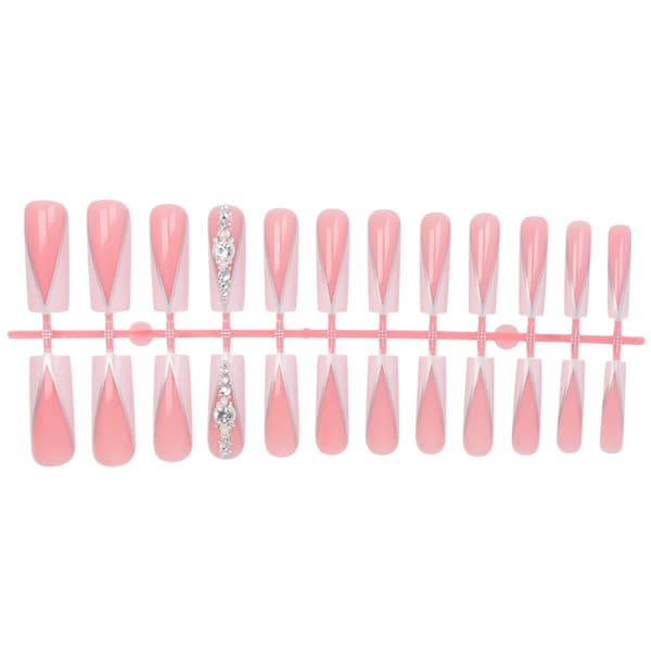 Fransk Tip Press On Manicure Sæt med Hvid Kant Akryl Press On Negl