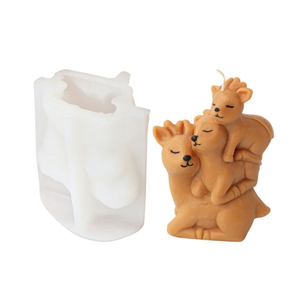 Söt Djurljus Form 3D Golden Retriever Elefant Kattunge DIY Resin Craft Lovely Animal Cake Mould 6