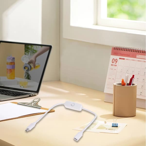 Micro USB kabel, Micro USB Hona till Hane-förlängningskabel med 501-knappsbrytare för Raspberry Pi White