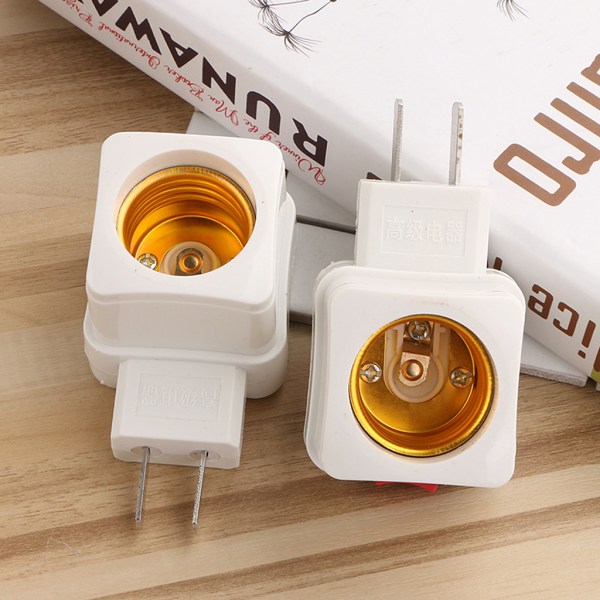 Roterande E27 Insticksskruv LED-lamphållare Lampsockel Sockel Kontakt Adapter Kon
