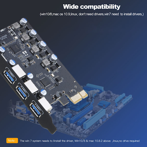 USB 3.0 PCIE 4.0 x16 Kort PCIE USB3.0 Adapter USB Controller Kort til PC
