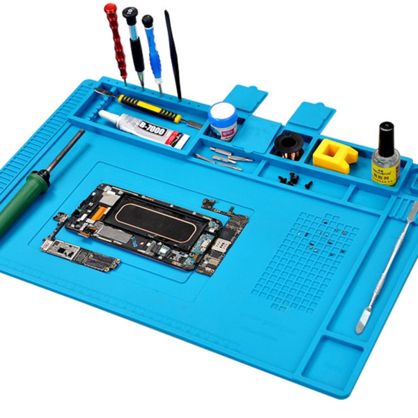 Högtemperaturbeständig silikonbordsmatta Telefonreparation Arbetsbänk Antistatiskt bälte Magnetisk del Sugbordsmatta