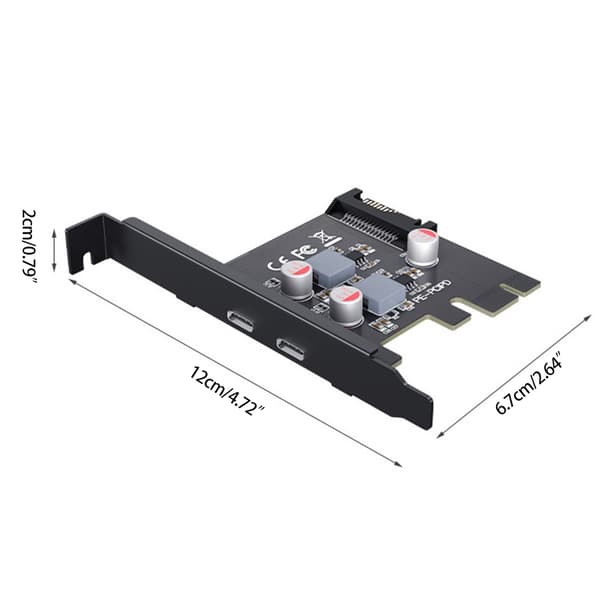 Type-C Riser Card PCI-E til Type-C Adapter PCI-Express Slot 1X til hurtig opladning
