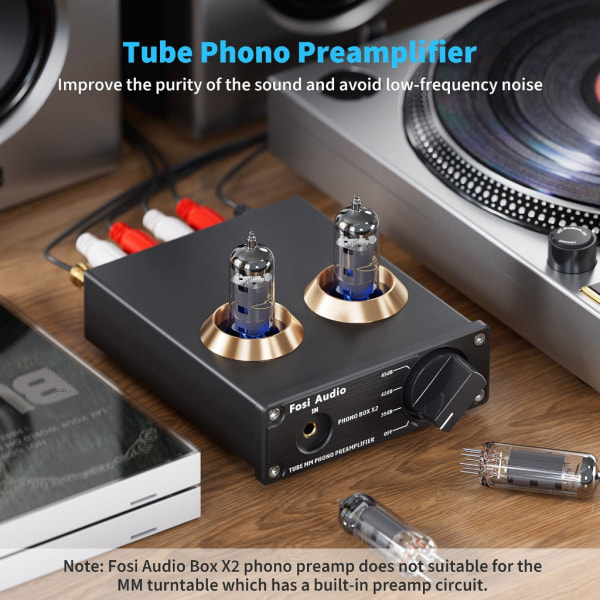 Phono Preamp för skivspelare fonografförförstärkare med dubbla vakuumrörförförstärkare Tubeförförstärkare AU