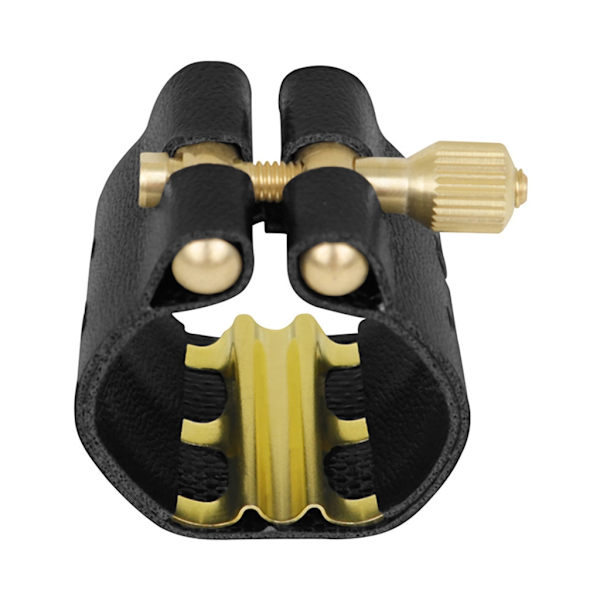 PU Läder Sax Ligature Fästelement med cap Lättviktstillbehör för Tenor Alt Saxphone Klarinett Munstycke Clip