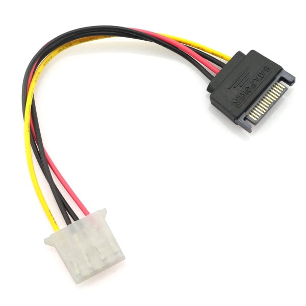 2st SATA 15Pin hane till IDE Molex 4Pin hona HDD- power för seriella ATA-hårddiskar CD ROM-enhet