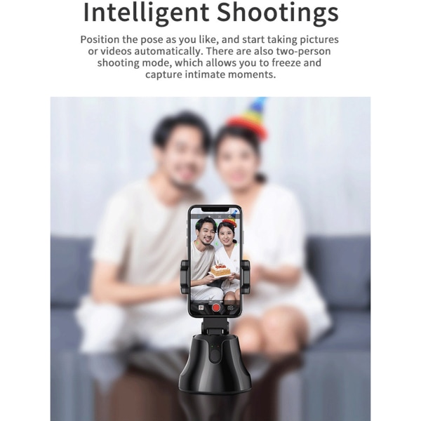 360° rotation Auto Face för Smart Camera Phone Mount Shooting Gimbal Selfie Stick Hållare för Android-telefoner Tillbehör