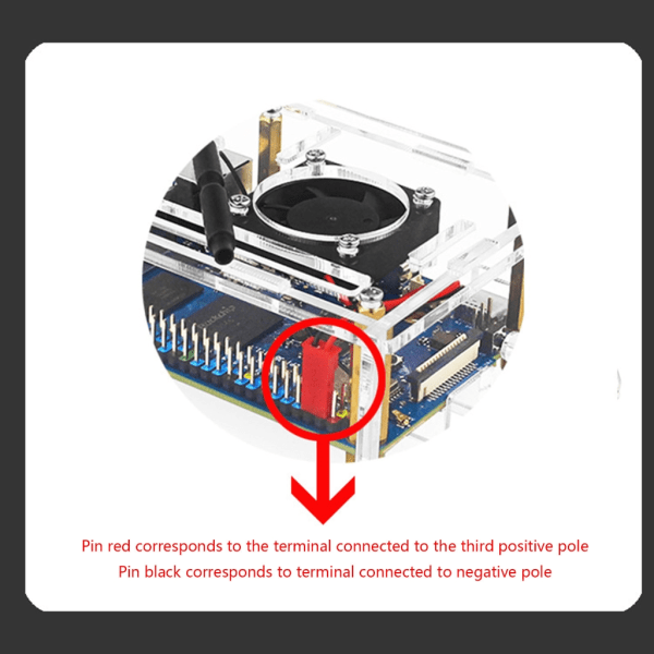 Akrylskåp Kylfläkt för Orange Pi 3B Development Board Case Yttre skal med kylfläkt Kylfläns With fan heat sink