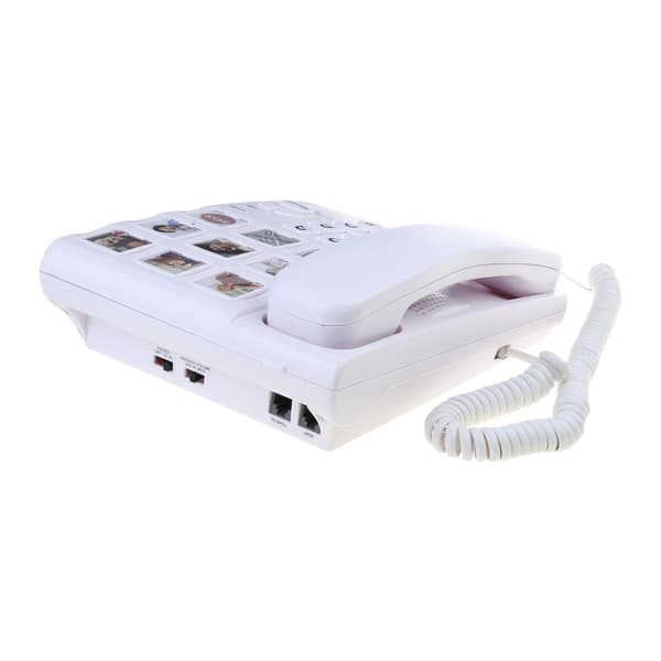 Klar Lyd Hvid Fastnettelefon med Store Knapper, Håndfri