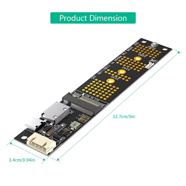 Avansert M.2 NVMe SSD til PCIE SFF 8611 Adapter for rask dataoverføring
