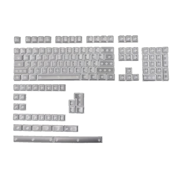 136 st ABS Transparent Bakgrundsbelysta Tangentknappar Set Cherry Profil Tangentknappar 7u 6u Mellanslagstangent för Mekaniskt Tangentbord dz60/RK61/gk61