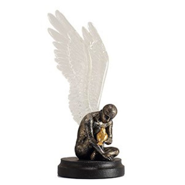 Englefigur til Kreativ Engel Vinge Statue til Samlerobjekt Hjemme Resin Håndværk