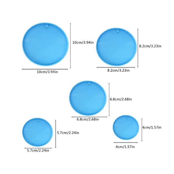 5 st runda nyckelring silikonform cirkel charm epoxihartsformar prydnad