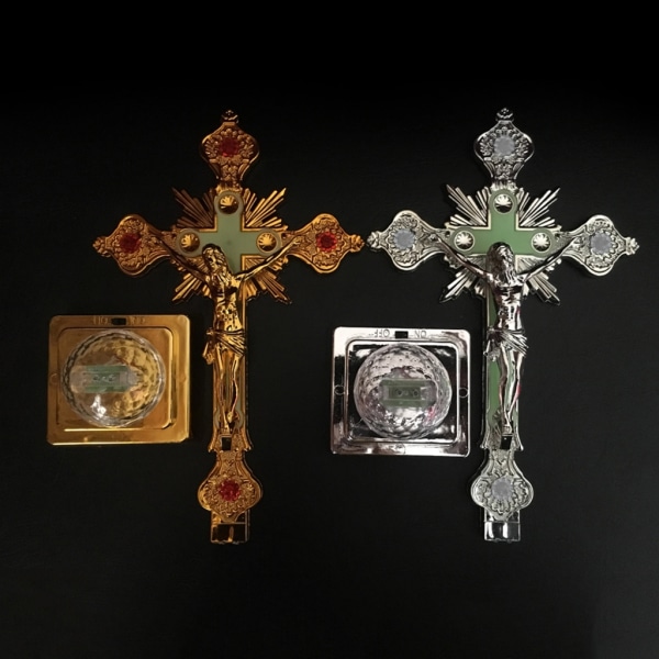 Kyrkliga reliker Figuriner Nattljus Krucifix Jesus Kristus för kors katolska Ant Gold