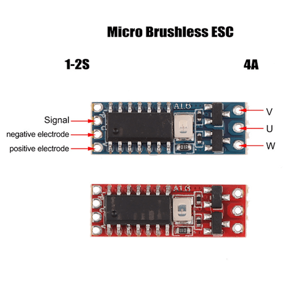 UAV ESC Drivrutinskortsmodul med Bred Spänning 1S~2S och 4A Utgång Blue