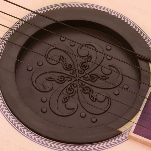 Silikon akustisk gitarr cover Svag ljudbuffertplugg Gitarrtillbehör Black