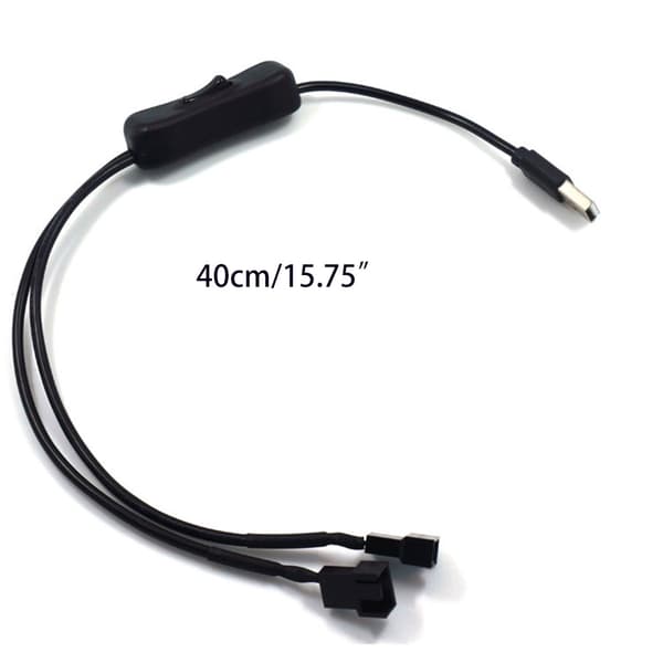 USB til 3 / 4-bens PWM 5V USB-kabel til blæserstrømadapter med tænd/sluk-kontakt