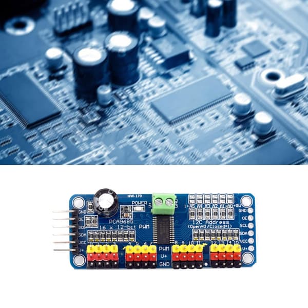 2 stk. PCA9685 16-kanals 12-bits PWM servomotor driver grensesnittmodul