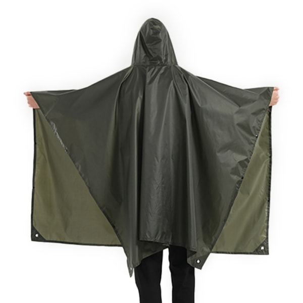 Regnponcho med huva för vuxen med ficka, vattentäta lätta unisex -regnrockar för vandring Camping utomhusaktiviteter Black