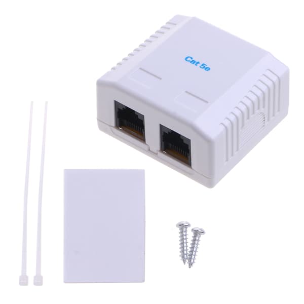RJ45 Cat5e Keystone Jack Innsetting, 8P8C Punch Down Keystone Jack Adapter, 2 Port