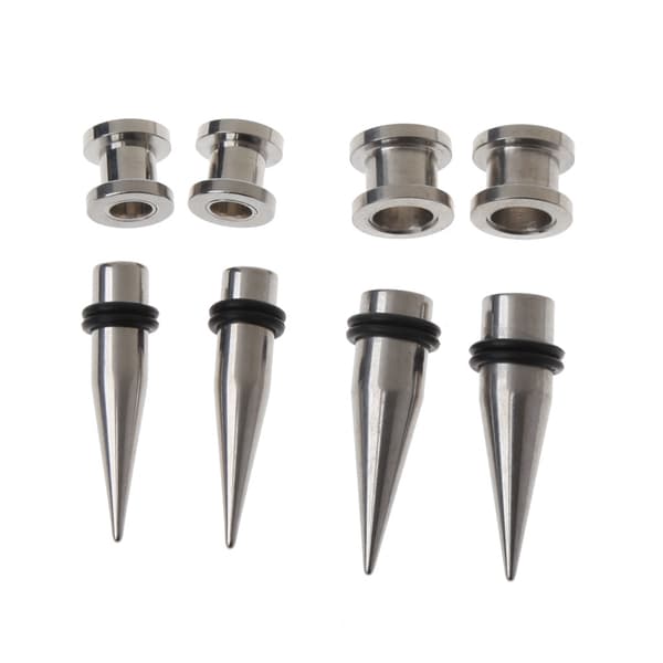 2 par ørepropper i rustfrit stål, 7 mm og 9 mm, gave til kvinder
