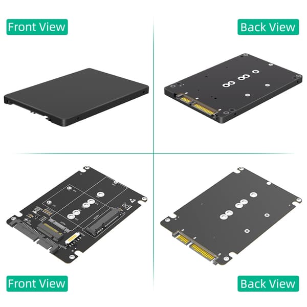 2 i 1 M.2 NGFF mSATA til SATA3.0 Konverter Adapter til PC Bærbar