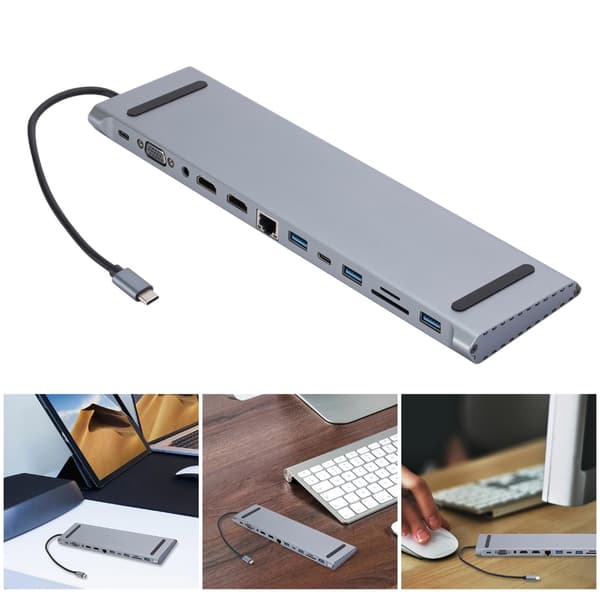 USB C-hubb, snabbladdning, snabb dataåtkomst för mobila datorer RJ45