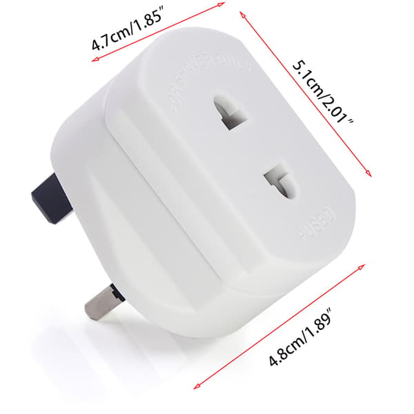 Britisk adapterplugg for elektrisk tannbørste, 2-pins til 3-pins adapterkontaktomformer