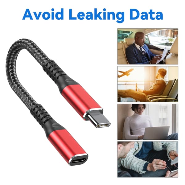 USB C Forlængerkabel Data Blokeret Strøm Opladningskabel Ingen Dataoverførsel 12cm