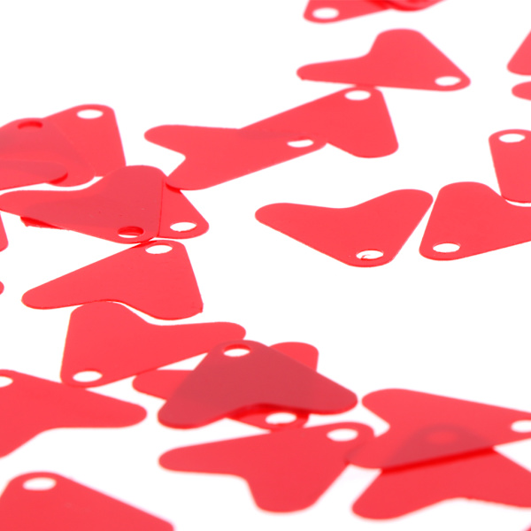100 st plast röd hjärta form paljetttillbehör för bete sked fiske lockkrok Red 16mm