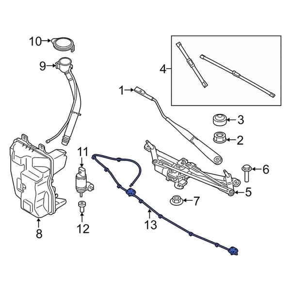 Vindusspylerdysesystem 61667954204 Oppvarmede viskerdyser