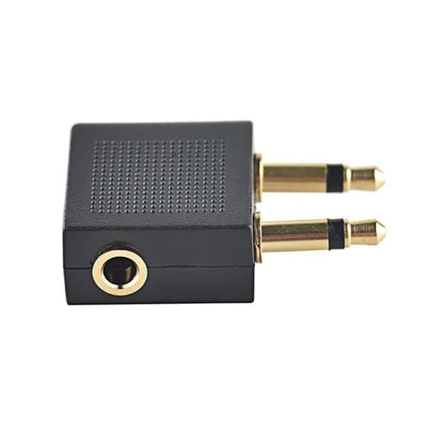 2 stk. forgyldt 3,5 mm 2 han til 1 hun hovedtelefon jack socket o adapter