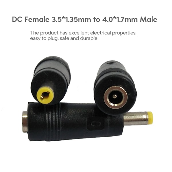 Universal DC3.5x1.35mm hona till DC4.0x1.7mm/5.5x2.1mm/DC5.5x2.5mm hane-adapter för bärbar dator, kamerakontaktomvandlare 5.5x2.5mm