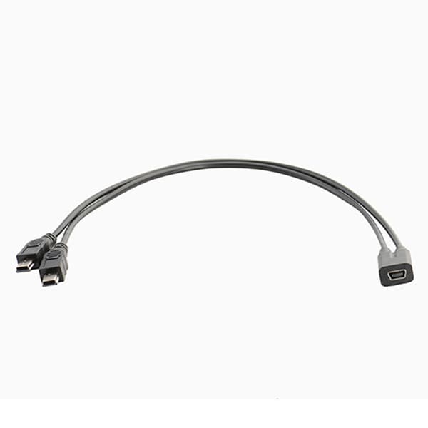 USB 2.0 Mini 5-benet højhastigheds hun til dobbelt han konverter opladerkabel
