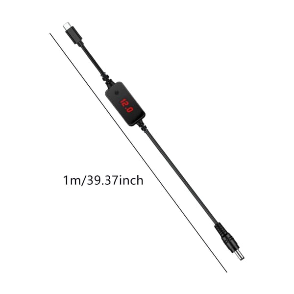 5V 9V 12V 15V 20V USB C til 5.5x2.1mm Kabel Med 10 Utskiftbare Adaptere