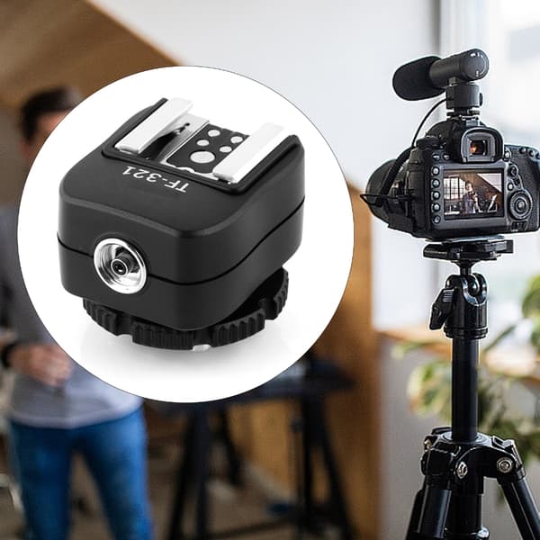 TF321 Kamera Flash Hot Shoe Adapter Udskiftning PC Sync Socket Adapter
