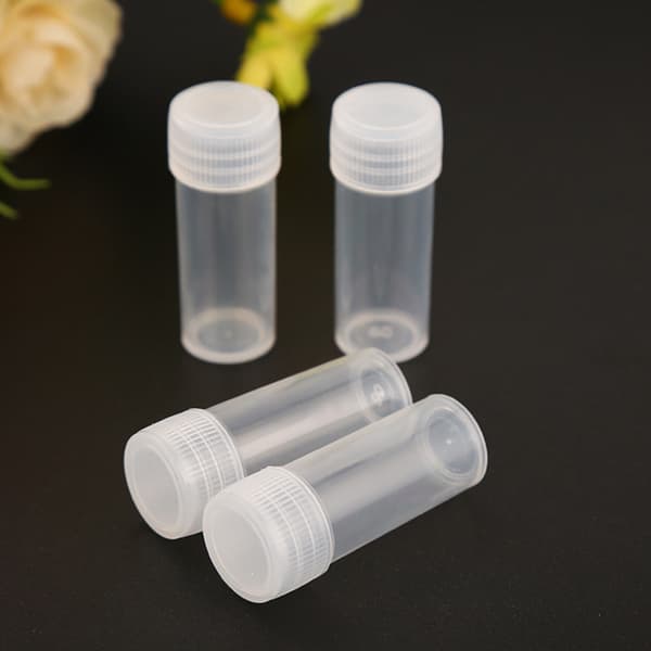 50 st 5 ml provflaskor i plast, små tunnor, provrör, förvaringsbehållare
