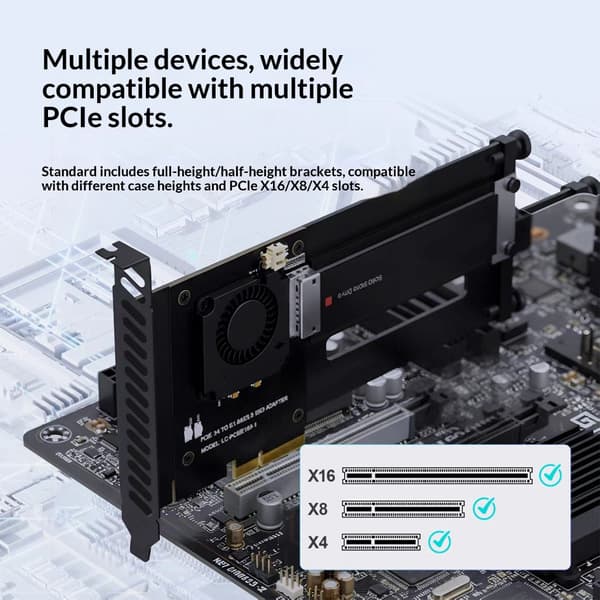 Højtydende lageradaptere PCIe 5.0-kompatible E1S E3.S til AI-arbejdsbelastninger