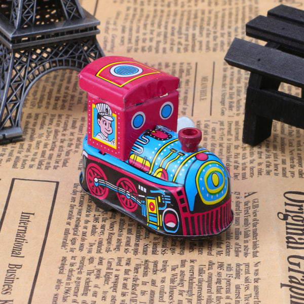 Retro Ångtåg Reminiscens Barn Vintage Plåtleksak Clockwork Toys Gift