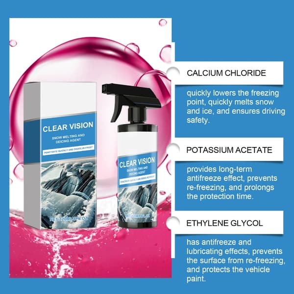 Isfjerner 120 ml Bilfrontrute Avisingsspray for Bilvinduer