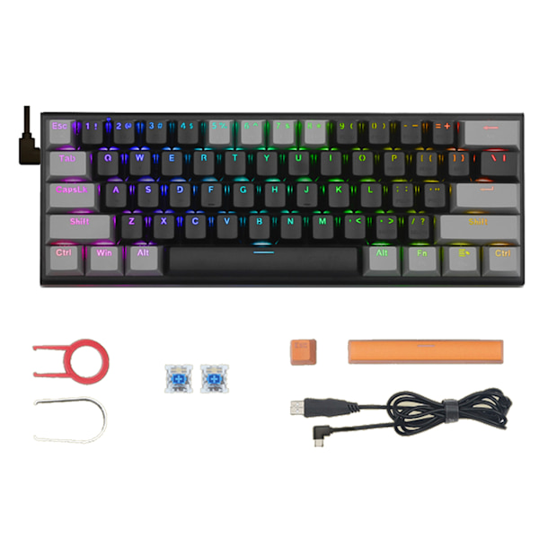 Z-11 60% Mekaniskt Tangentbord USB Kabelansluten Solid & 21 RGB Bakgrundsbelyst Axis Gaming Mekaniskt Tangentbord 61 Tangenter Optiska Brytare