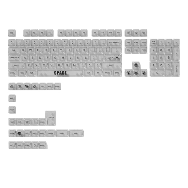 DIY Transparent Keycap Set RGB Bakgrundsbelyst MDA Profile 132Keys Keycaps för mekaniskt tangentbord Förbättrar spelupplevelsen Transparent