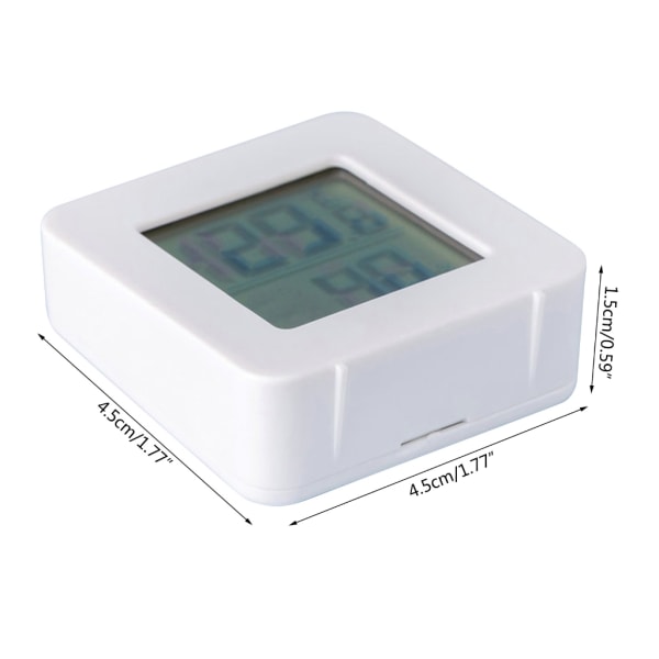 Elektronisk temperaturfuktighetsdetektor för inomhus skrivbord Väggmonterad LCD digital termometer Hygrometer Inbyggt batteri