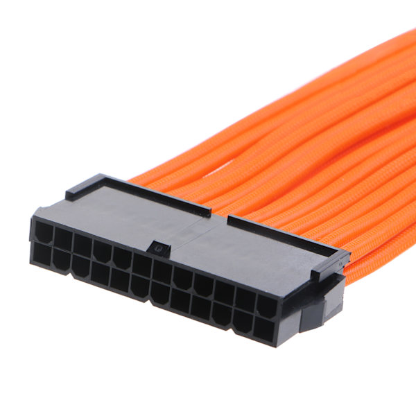 Flätad 24-stifts ATX-hylsa kabelförlängningssats för power PSU-kontakter 8P(4+4P) EPS (2+6P)/ 6P PCIE med kammar Black