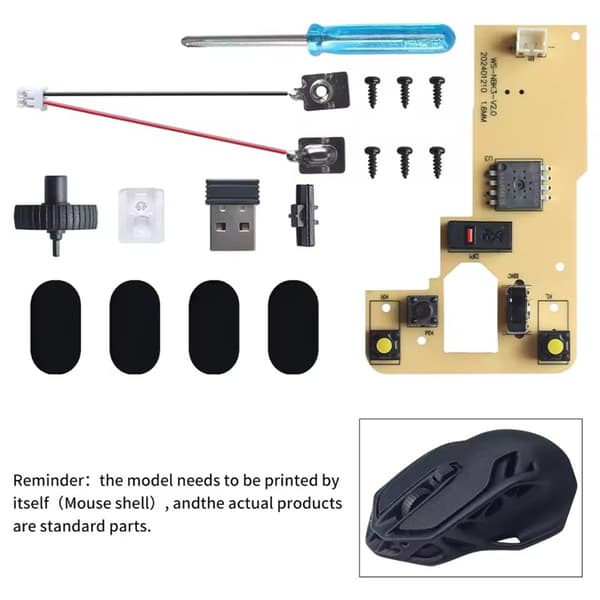 Til Lab 3D-print Trådløs Mus DIY Model 3D Printer Dele Computerdele