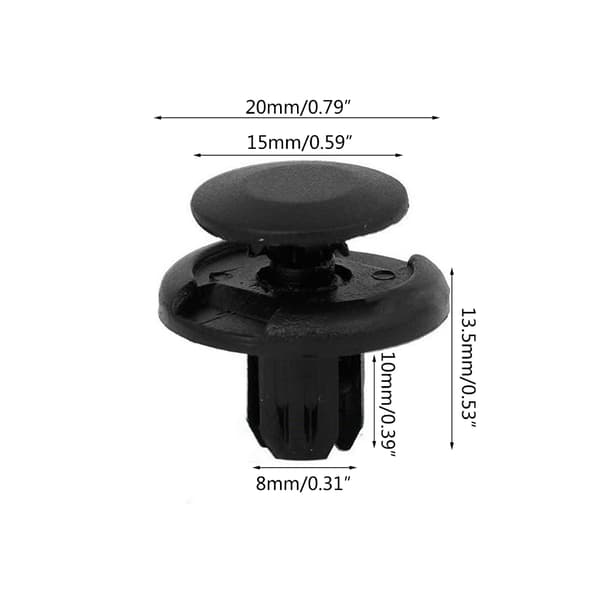 10 stk. Nylon Trim Panel Holder Clips Nitter Fastgørelsesanordninger Sort til