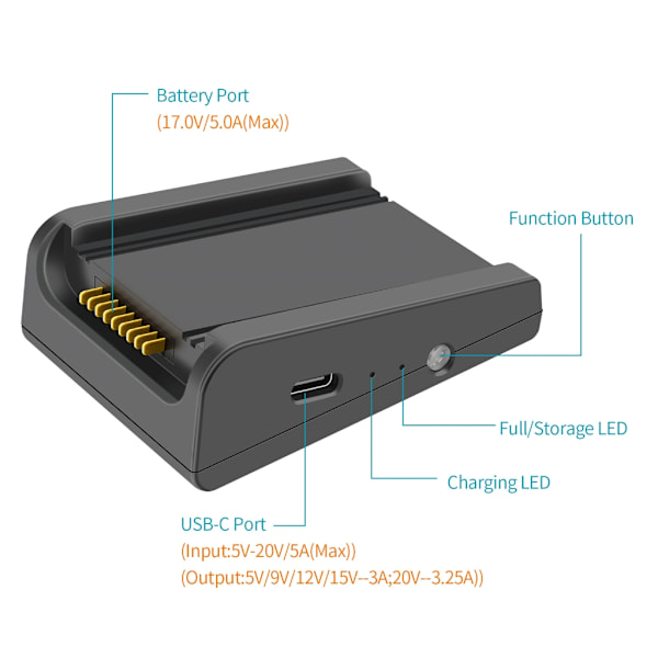 Batteriladdare USB Snabbladdning för DJI AIR 3 Drone